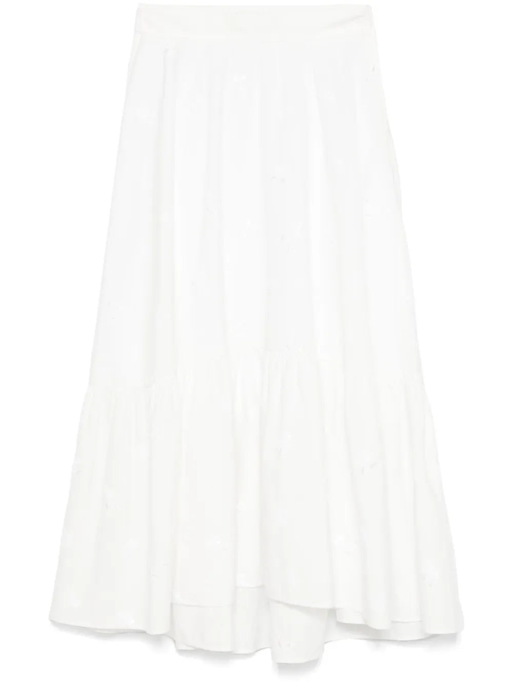 Floral-Embroidered Maxi Skirt