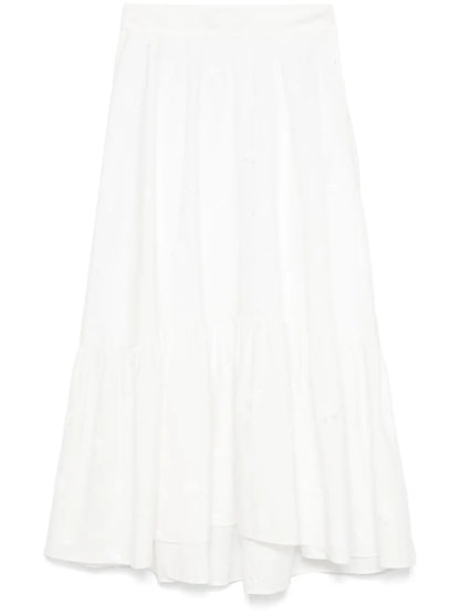 Floral-Embroidered Maxi Skirt
