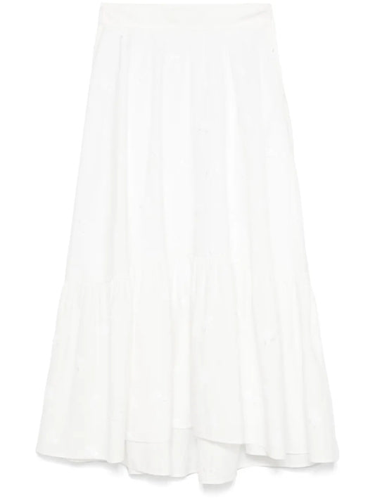 Floral-Embroidered Maxi Skirt