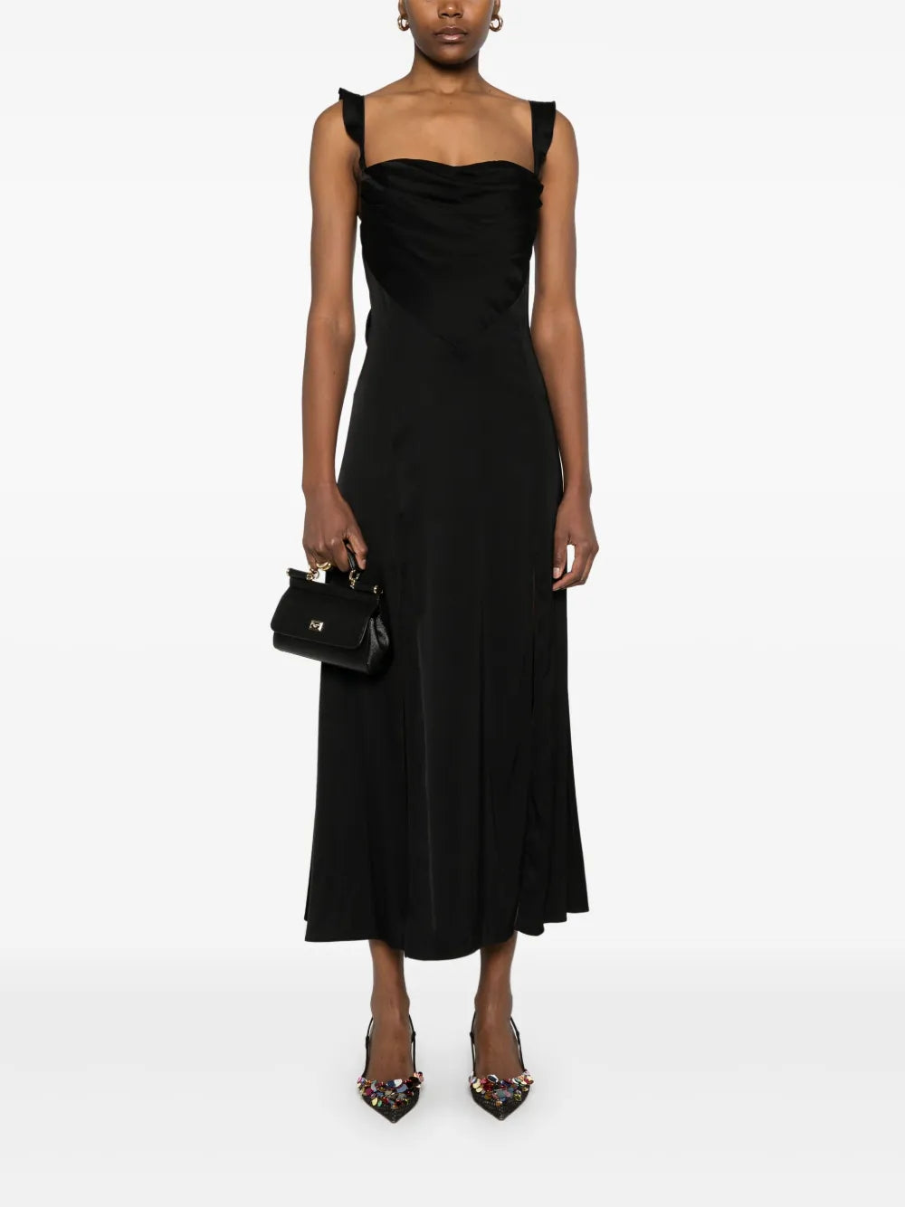Satin-Finish Maxi Dress