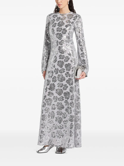 Sequinned Chiffon Maxi Dress