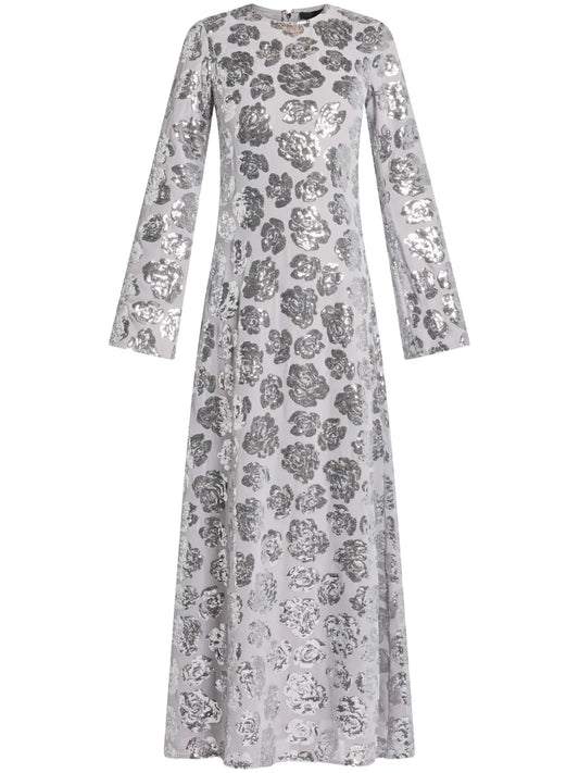 Sequinned Chiffon Maxi Dress
