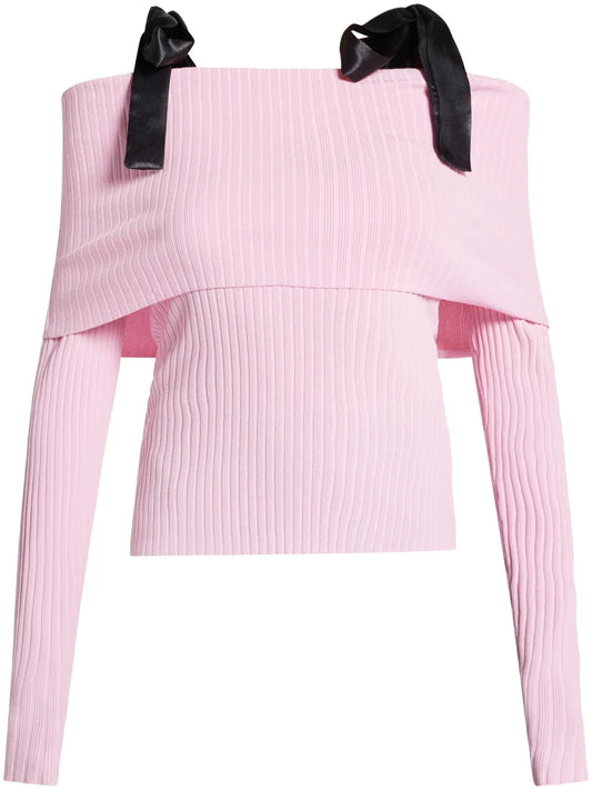Off-Shoulder Strap Sweater