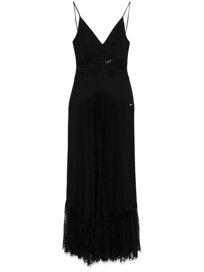 Lace-Panel Midi Dress
