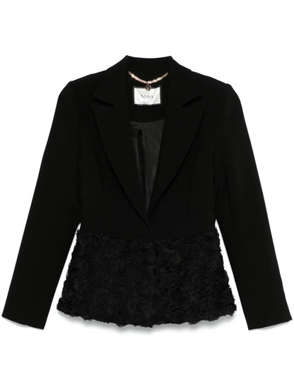 Flower-Appliqué Blazer