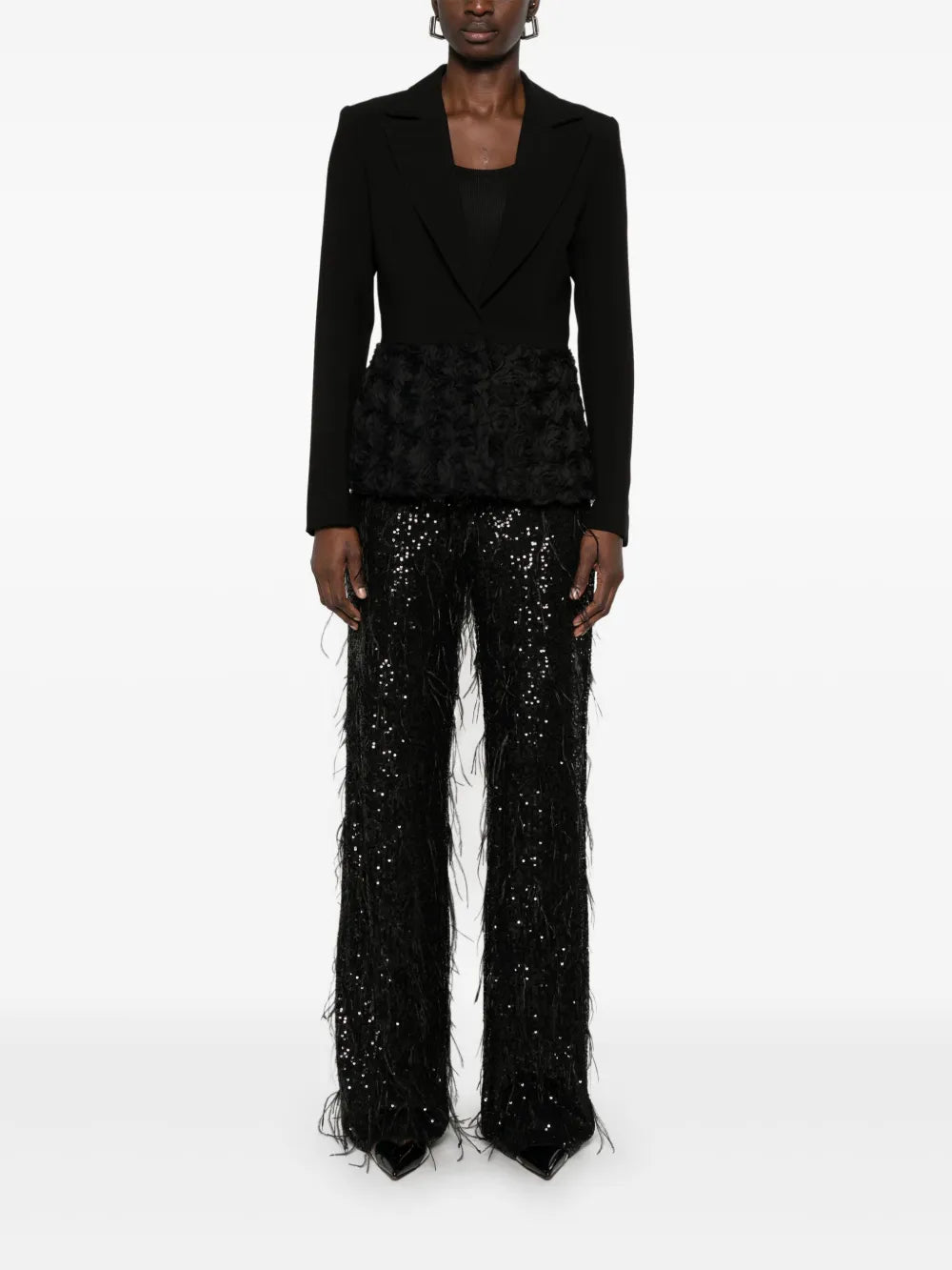 Flower-Appliqué Blazer