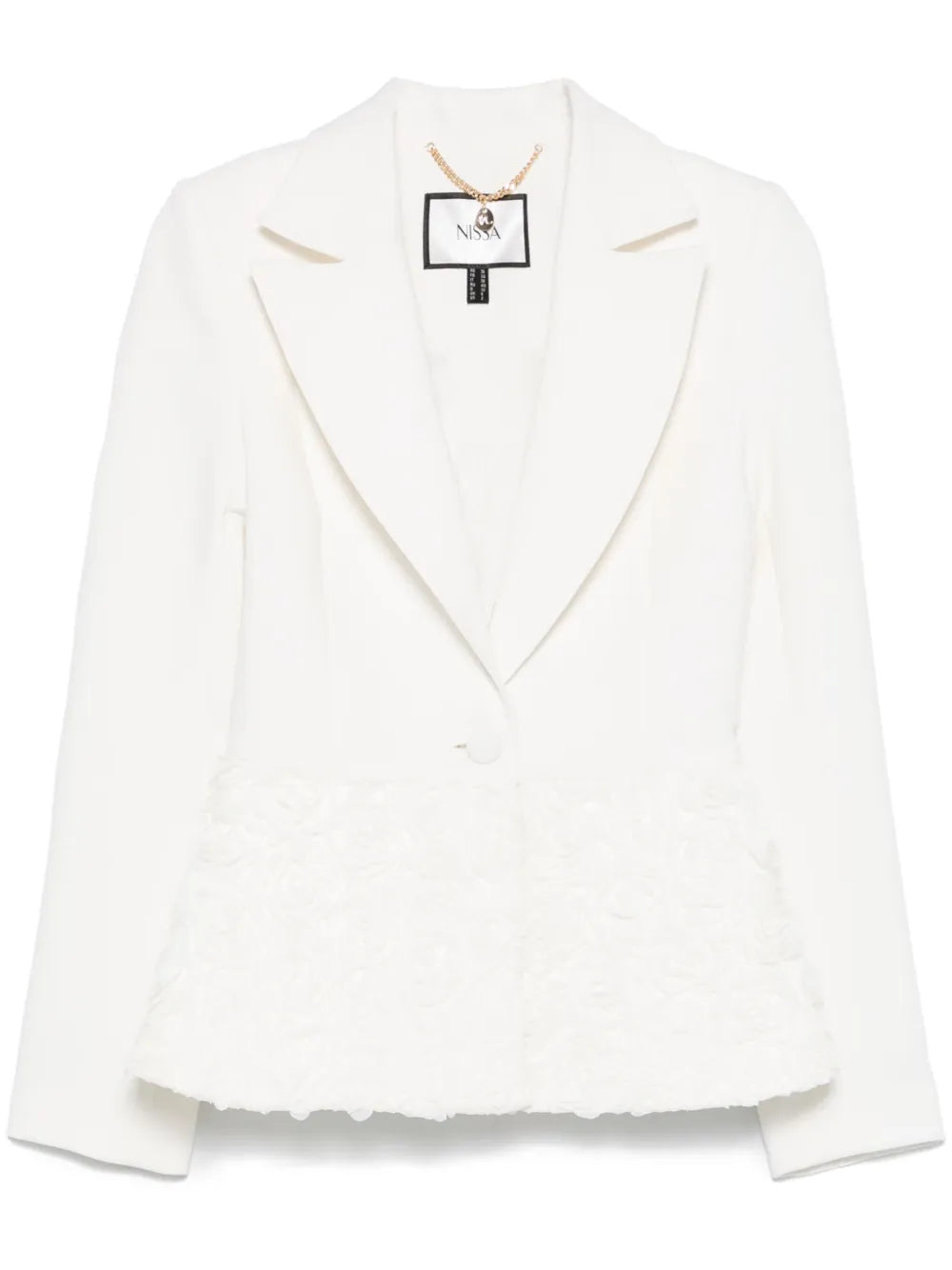 3D Flowers Single-Breasted Blazer