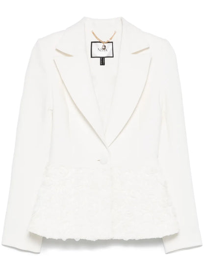 3D Flowers Single-Breasted Blazer