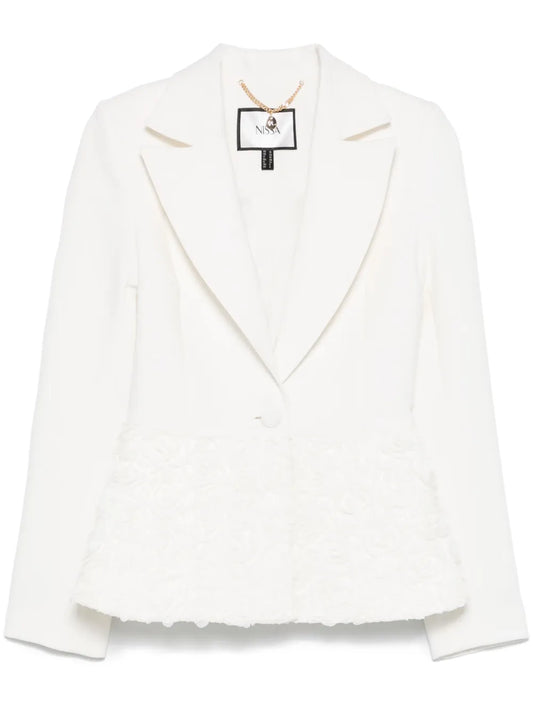 3D Flowers Single-Breasted Blazer