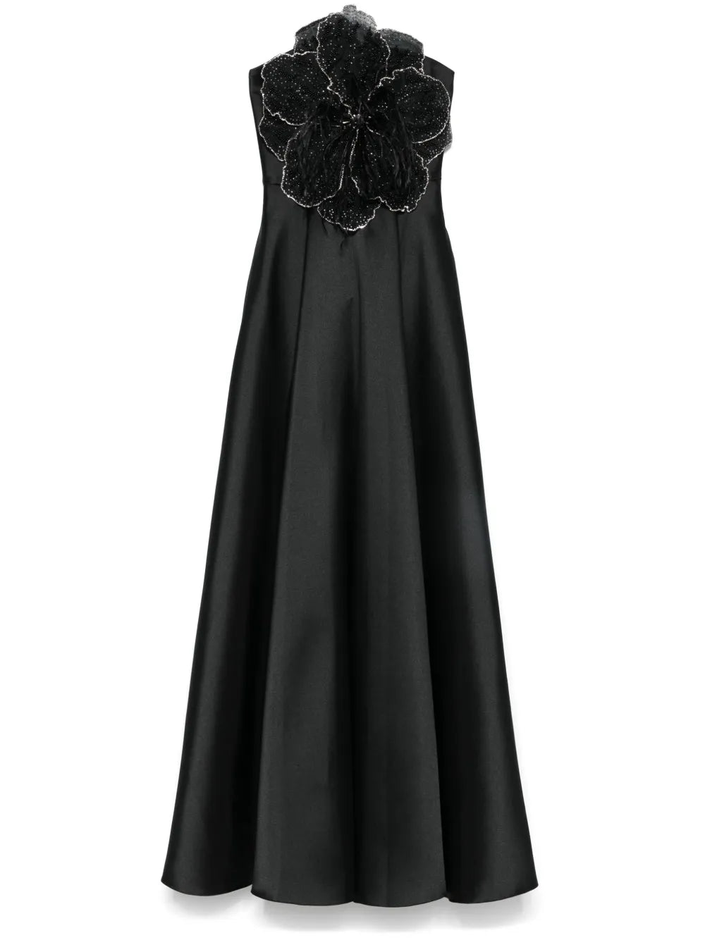 Floral-Appliqué Maxi Dress