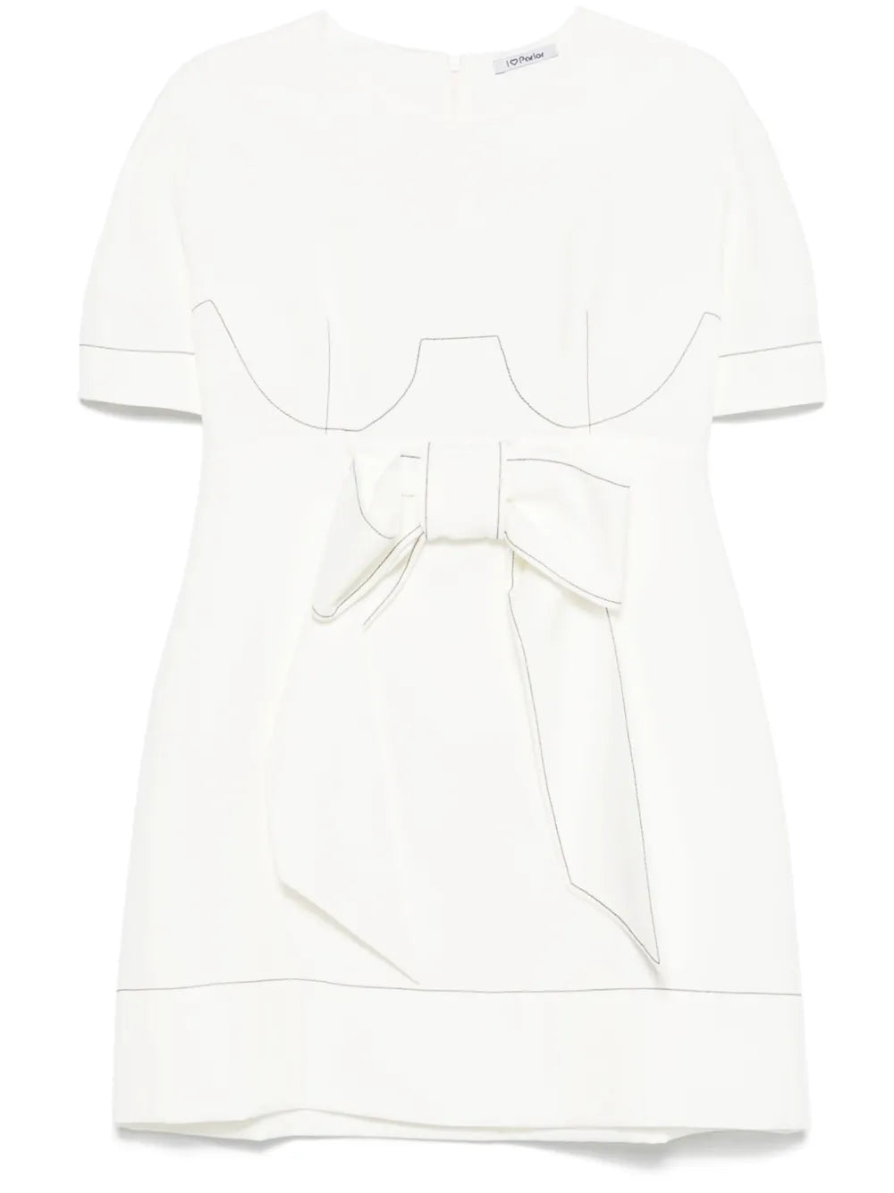 Contrast-Stitching Mini Dress