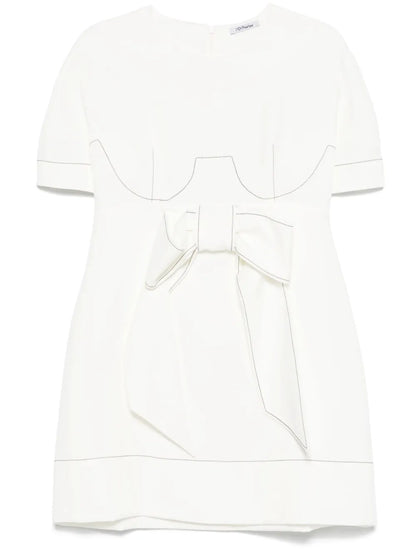 Contrast-Stitching Mini Dress