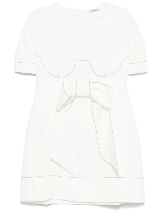 Contrast-Stitching Mini Dress