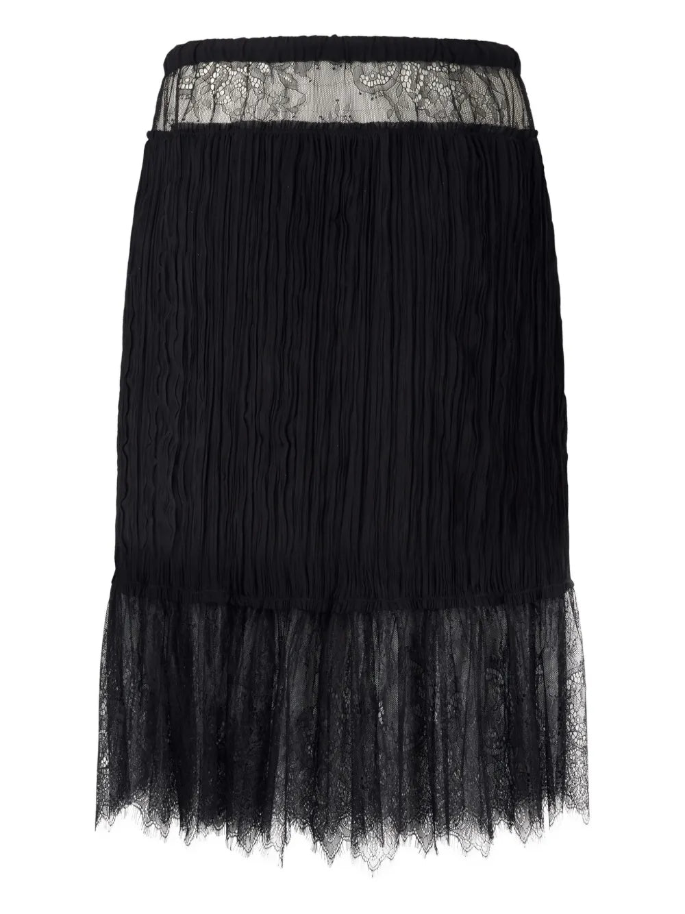 Lace-Detail Gathered Skirt