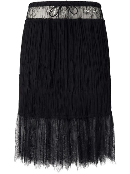 Lace-Detail Gathered Skirt