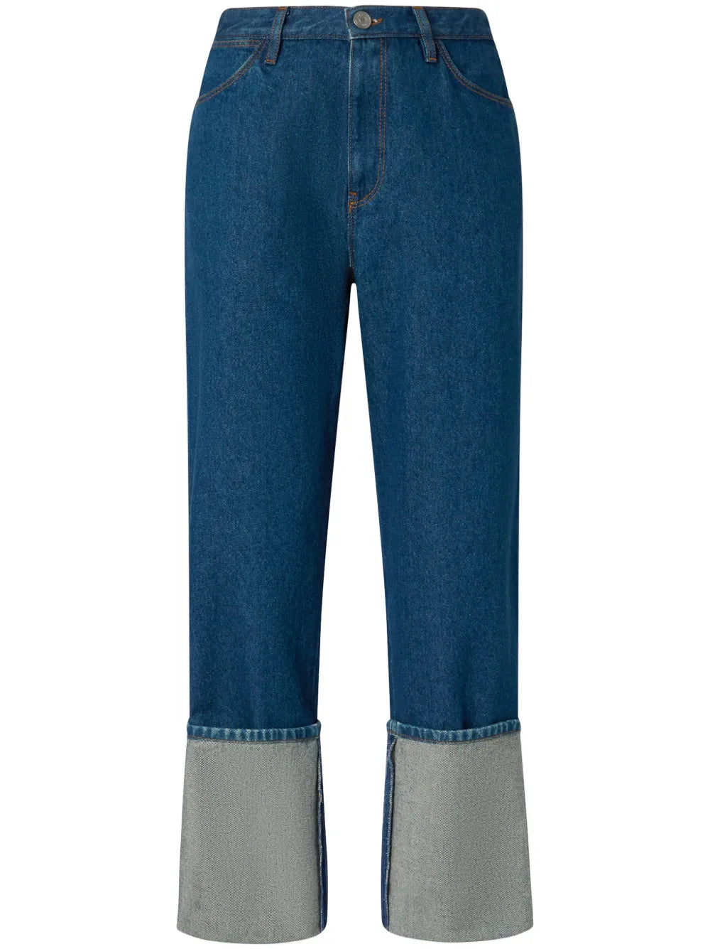 Turn-Up Straight Jeans