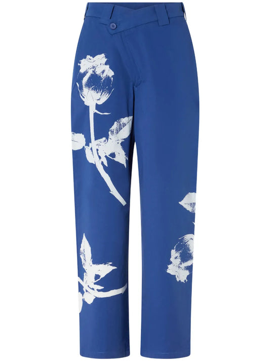 Floral-Print Cotton Pants