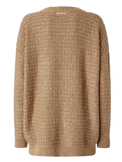 Metallic-Threading Cardigan