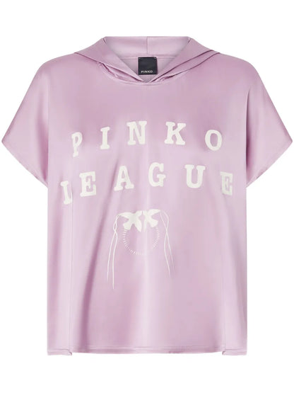 Logo-Print Hooded Blouse