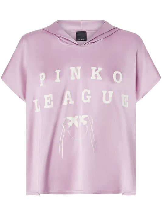 Logo-Print Hooded Blouse