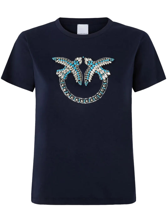 Love Birds-Embroidered T-Shirt