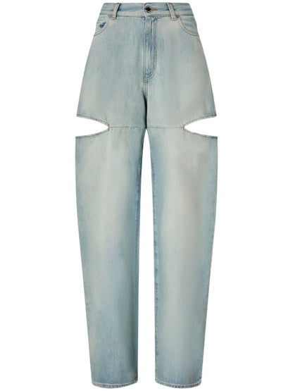 Cut-Out High-Waist Jeans