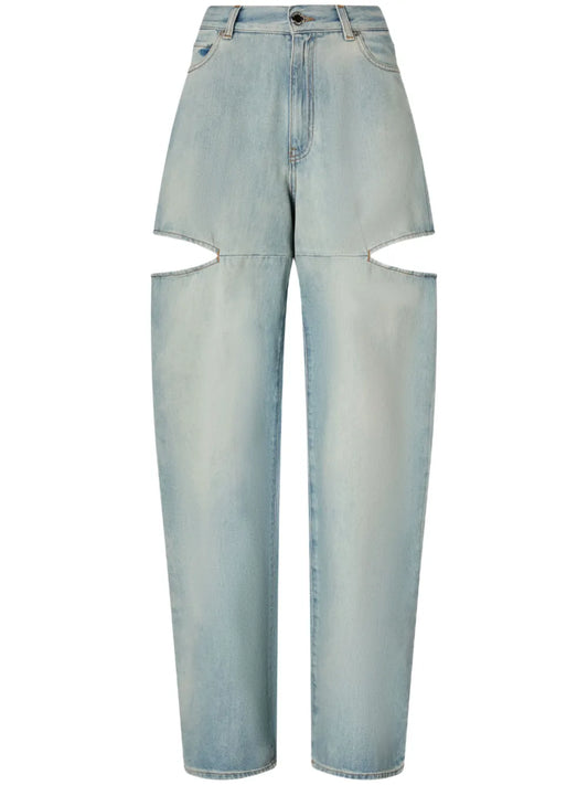 Cut-Out High-Waist Jeans