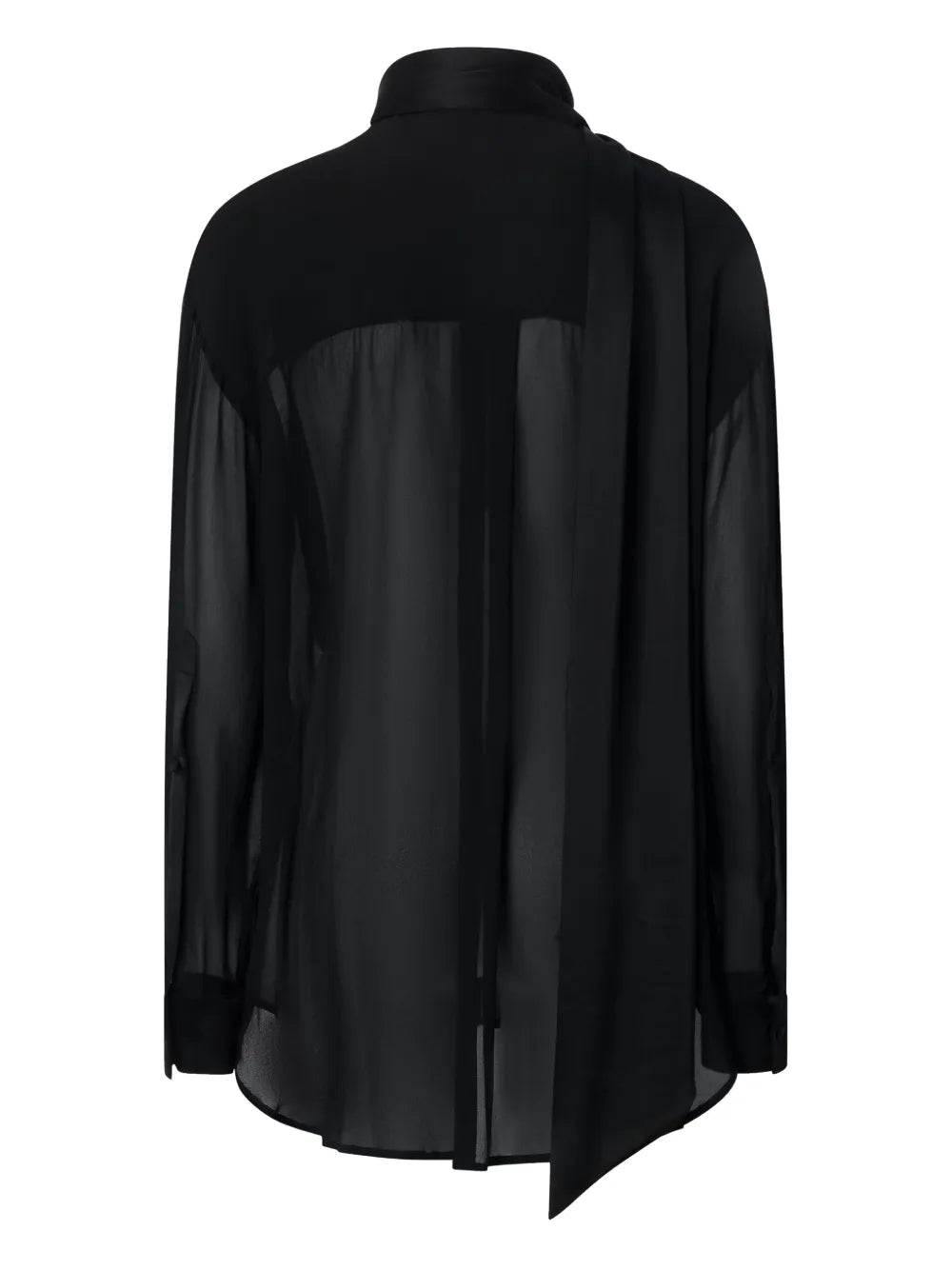 Attached-Scarf Blouse