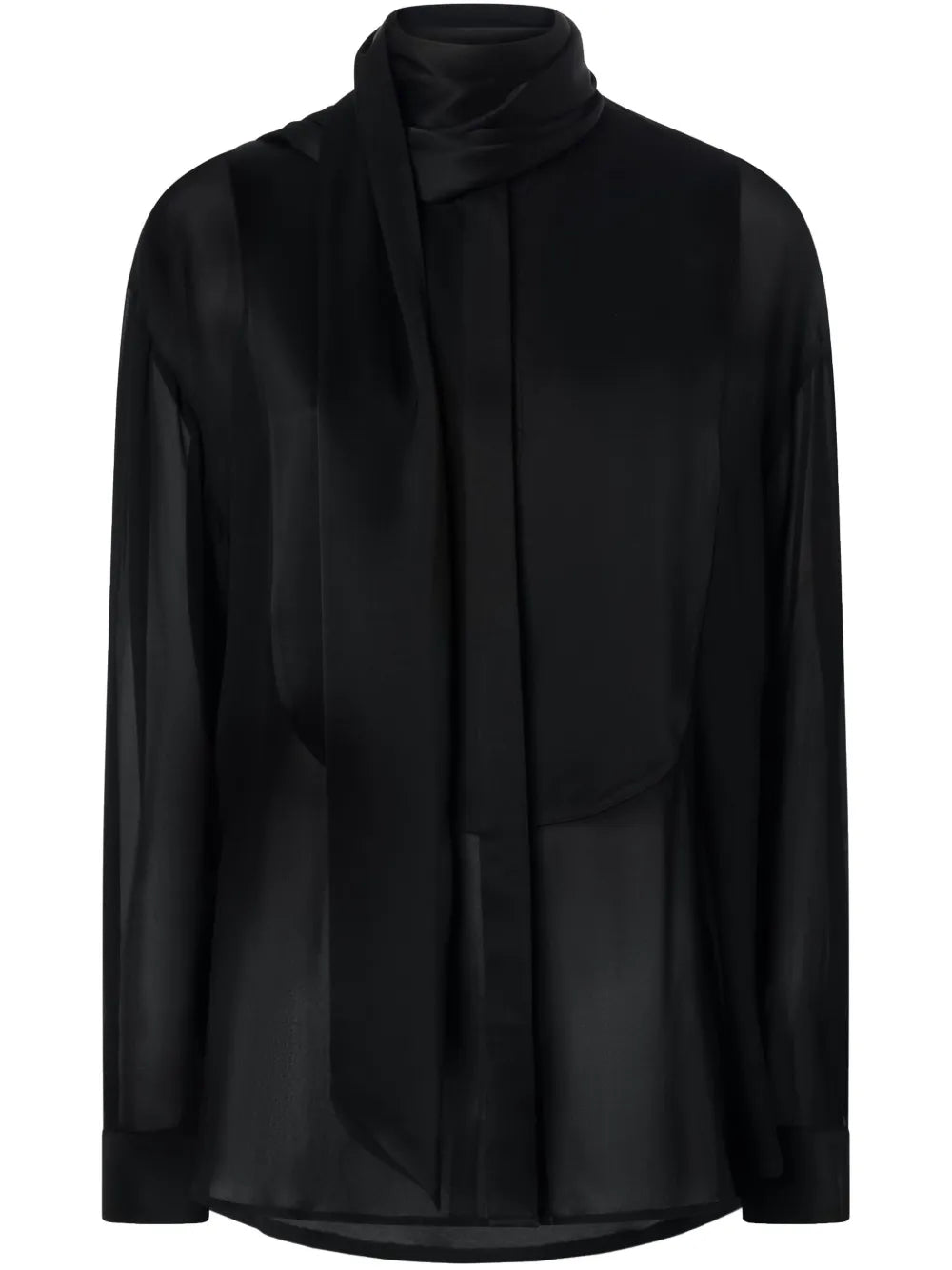 Attached-Scarf Blouse