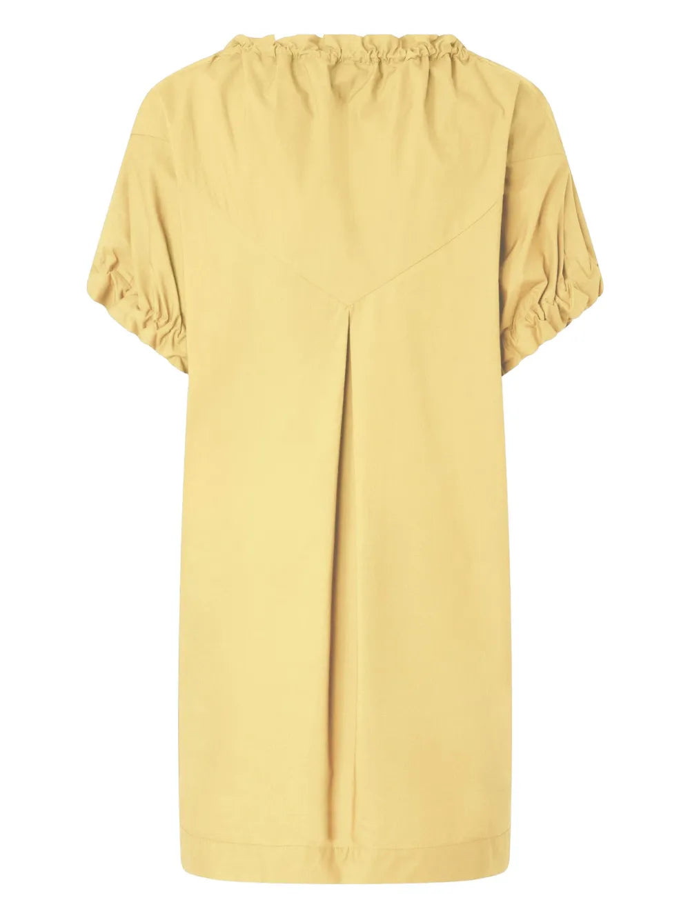 Puff-Sleeve Drawstring Dress