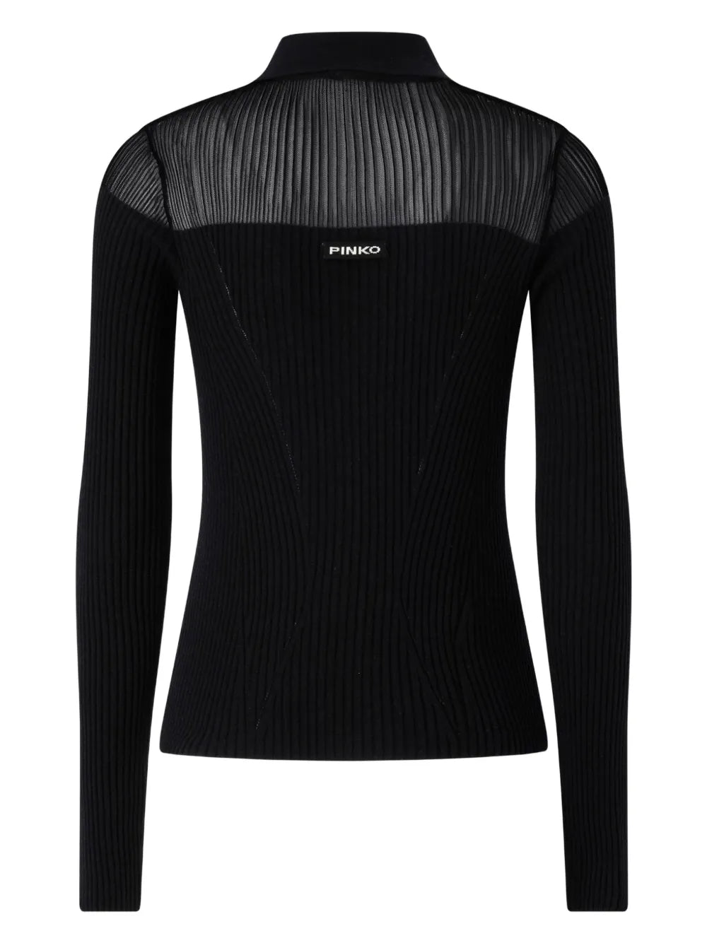 Ribbed Long-Sleeved Polo Shirt