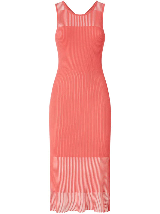 Ribbed See-Through Midi Dress