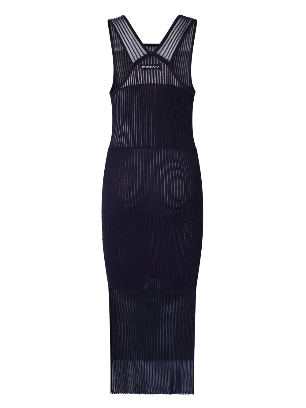 Ribbed See-Through Midi Dress