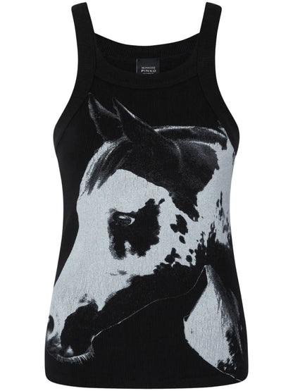 Horse-Print Tank Top