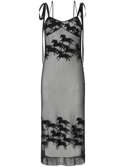 Horse-Detail Midi Dress