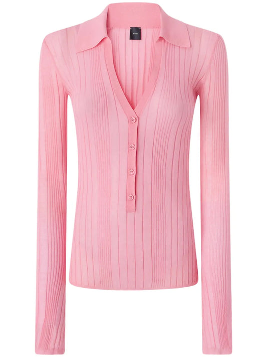Ribbed Polo Top