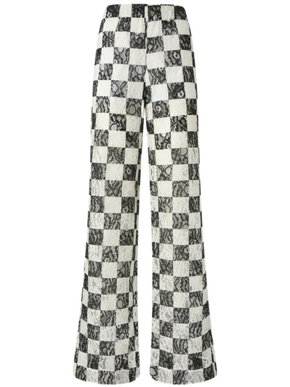 Checked Palazzo Pants
