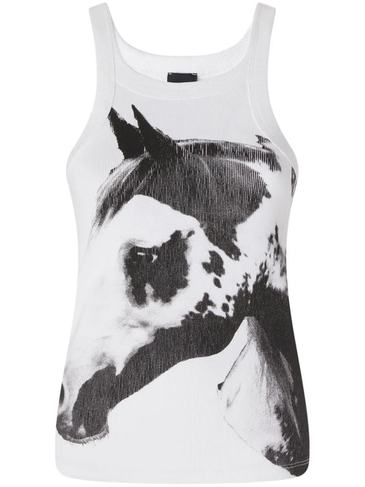 Horse-Print Tank Top