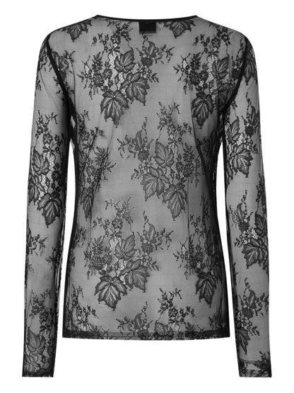 Floral-Lace Long-Sleeve Top