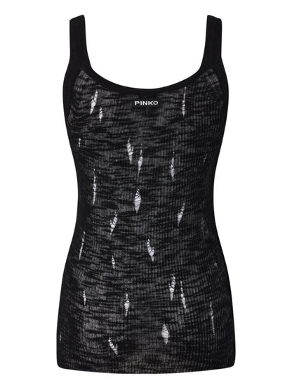 Semi-Sheer Scoop-Neck Tank Top