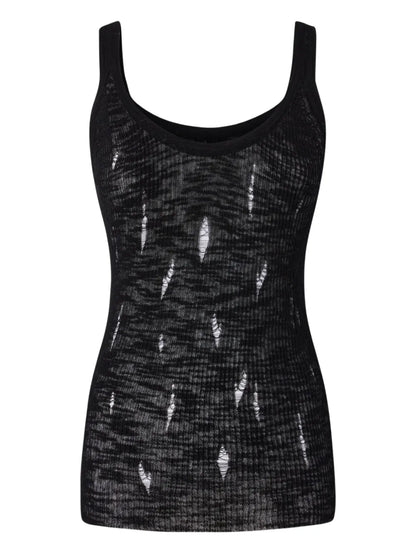 Semi-Sheer Scoop-Neck Tank Top