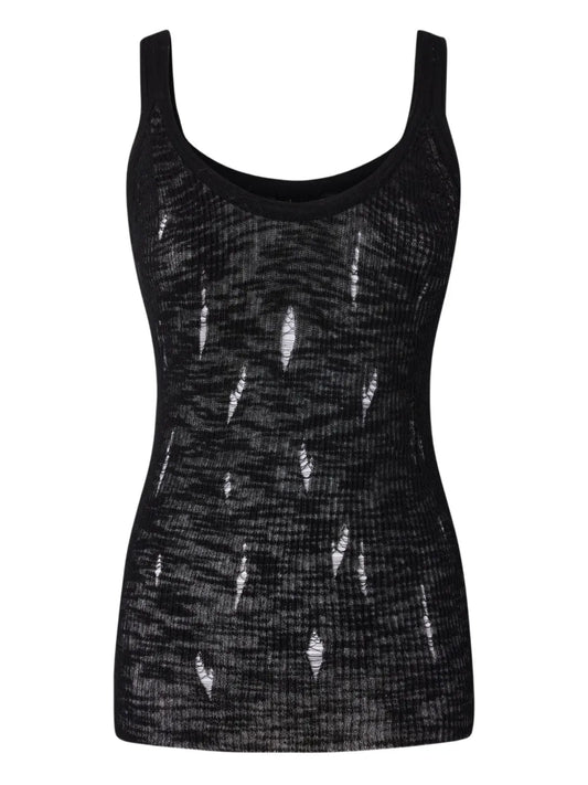 Semi-Sheer Scoop-Neck Tank Top