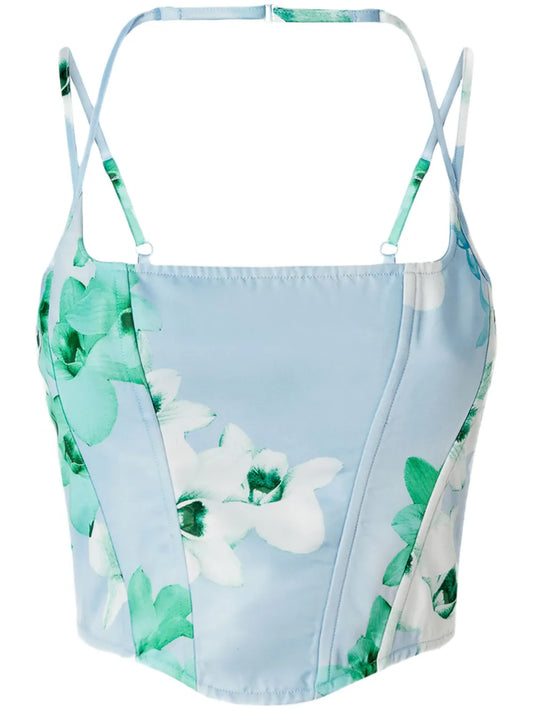 Floral-Print Corset