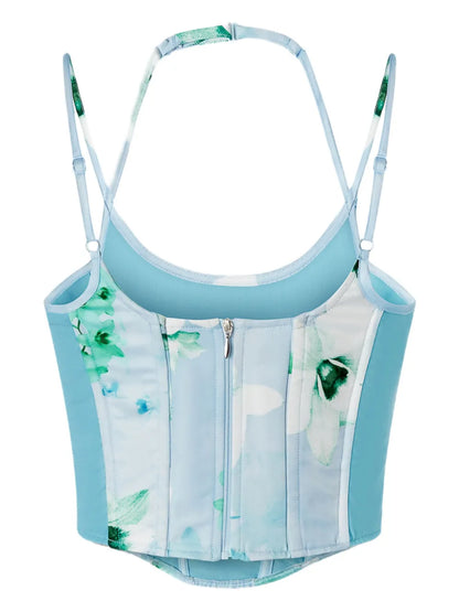 Floral-Print Corset