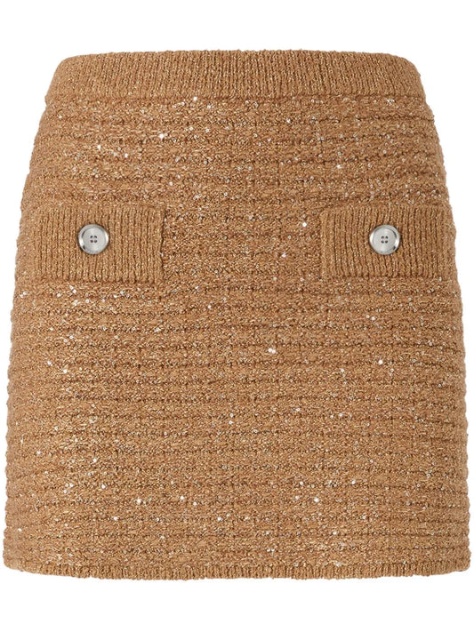 Sequin-Embellished Mini Skirt