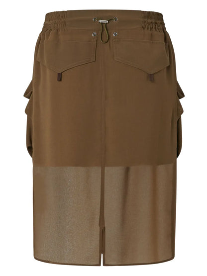 Eyelet-Detail Midi Skirt