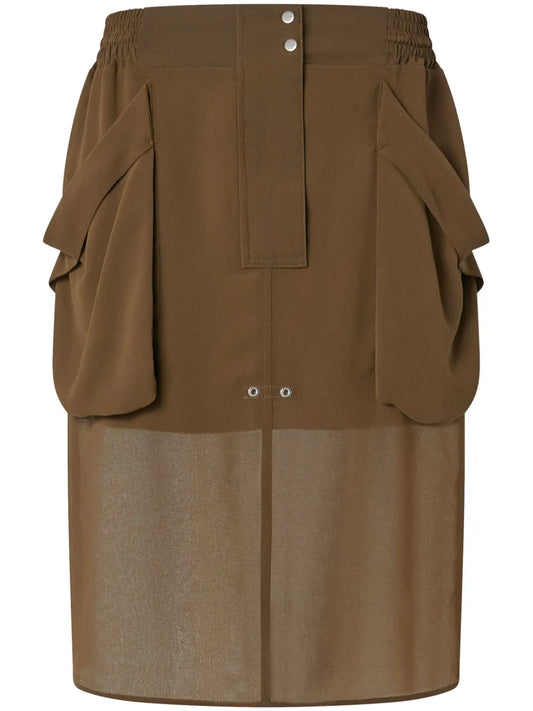 Eyelet-Detail Midi Skirt