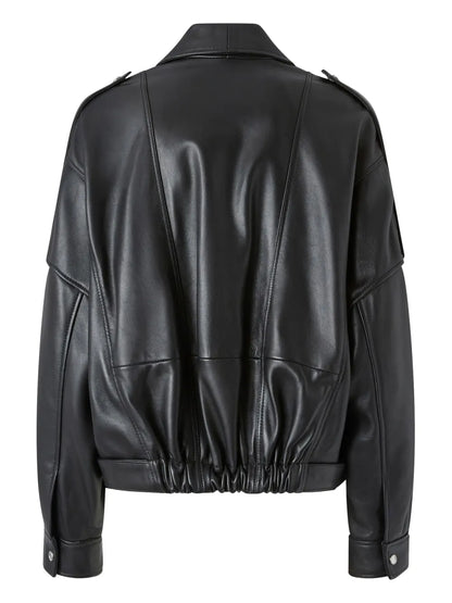 Drop-Shoulder Biker Jacket
