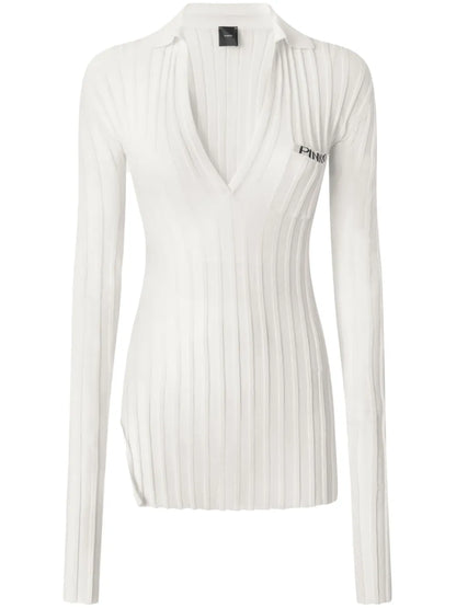 Ribbed-Knit Polo Shirt