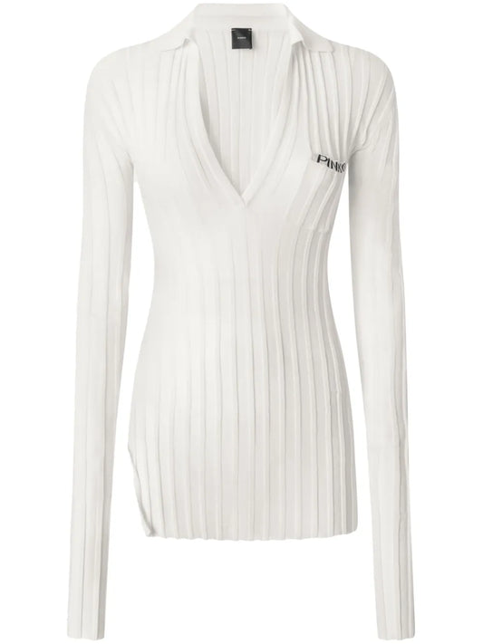 Ribbed-Knit Polo Shirt